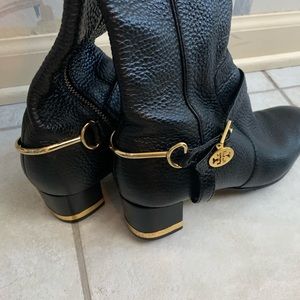 Tory Burch Pebbled Leather Riding Boots
